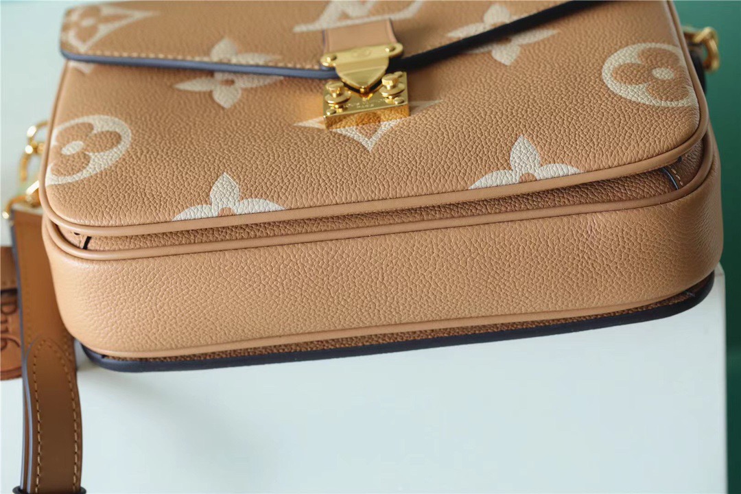 Louis Vuitton Pochette Metis Monogram Empreinte Arizona Brown / Creme Beige For Women, Women’s Handbags, Shoulder And Crossbody Bags 9.8n/25cm