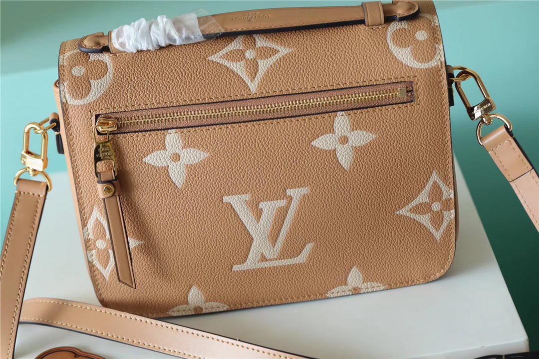 Louis Vuitton Pochette Metis Monogram Empreinte Arizona Brown / Creme Beige For Women, Women’s Handbags, Shoulder And Crossbody Bags 9.8n/25cm
