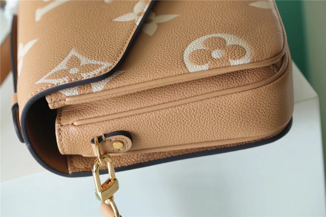 Louis Vuitton Pochette Metis Monogram Empreinte Arizona Brown / Creme Beige For Women, Women’s Handbags, Shoulder And Crossbody Bags 9.8n/25cm