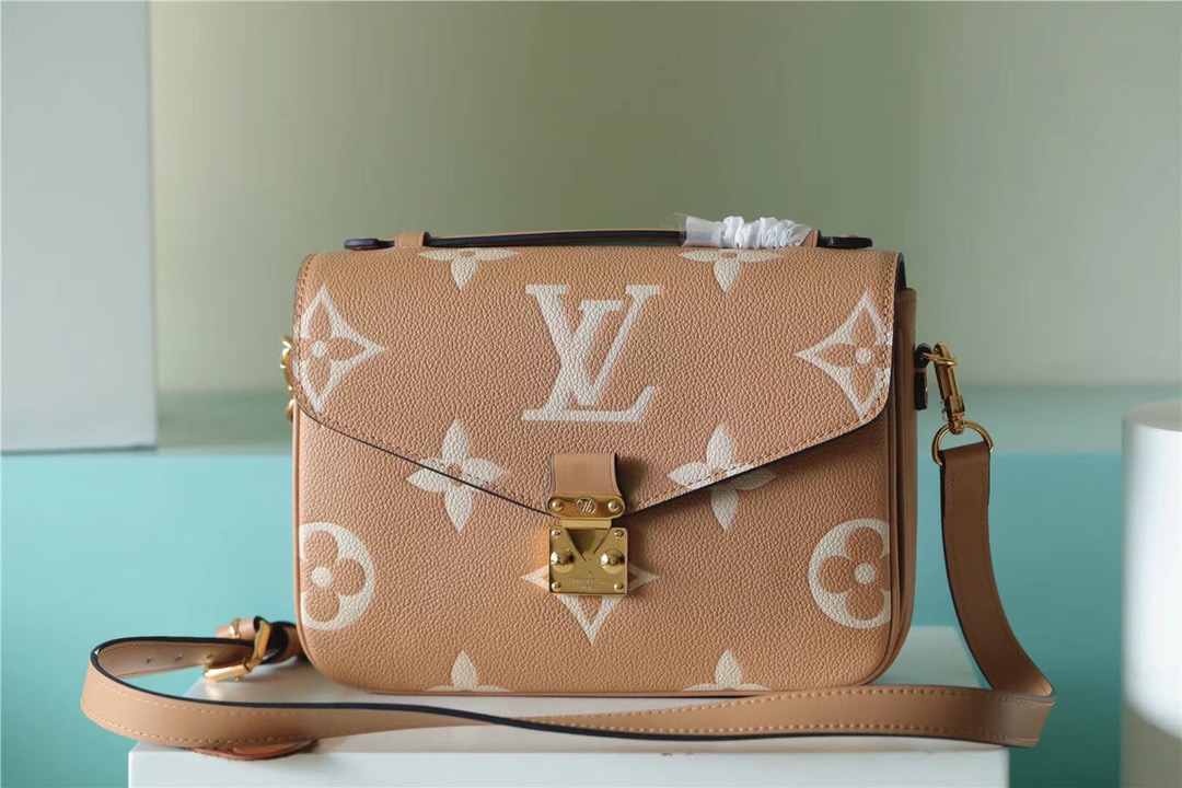Louis Vuitton Pochette Metis Monogram Empreinte Arizona Brown / Creme Beige For Women, Women’s Handbags, Shoulder And Crossbody Bags 9.8n/25cm
