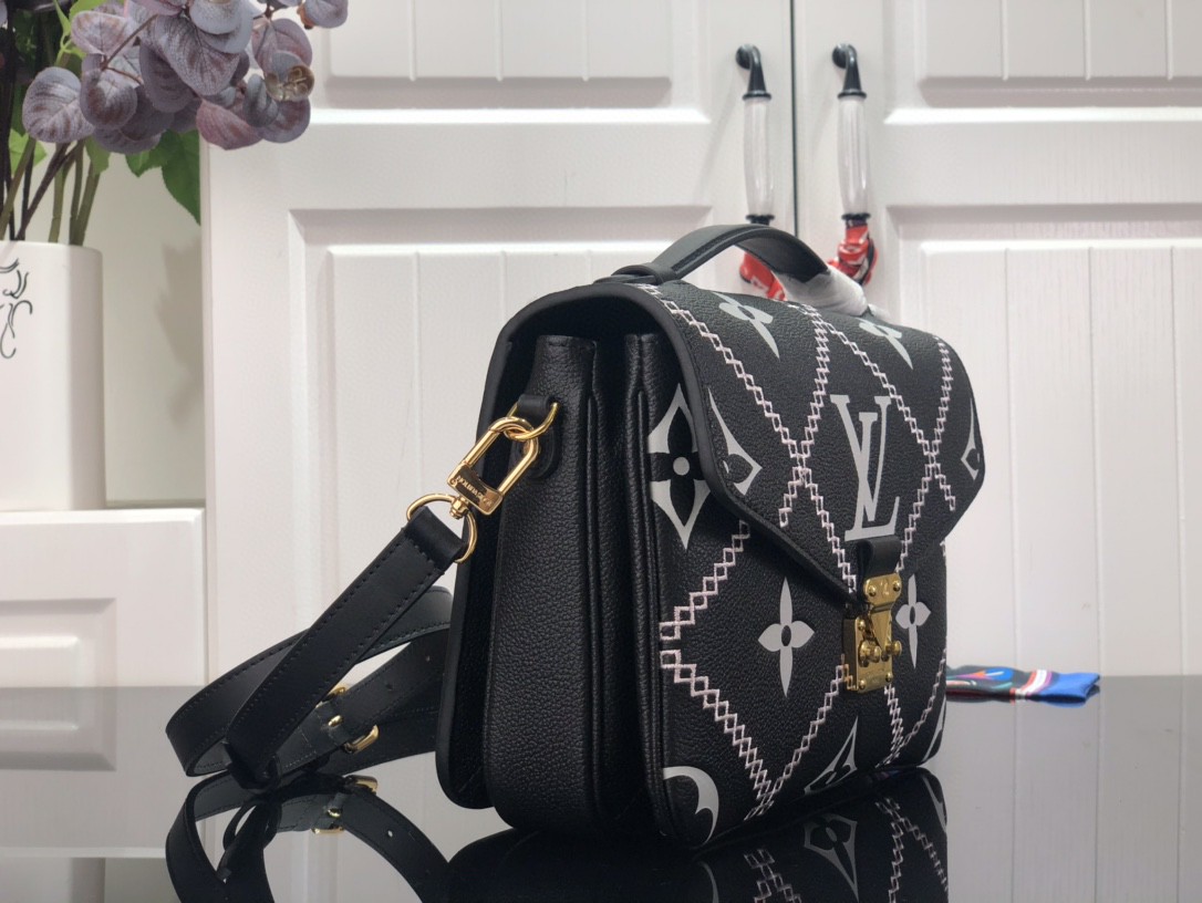 Louis Vuitton Pochette Metis Monogram Empreinte Black For Spring, Women’s Handbags, Shoulder And Crossbody Bags 9.8in/25cm