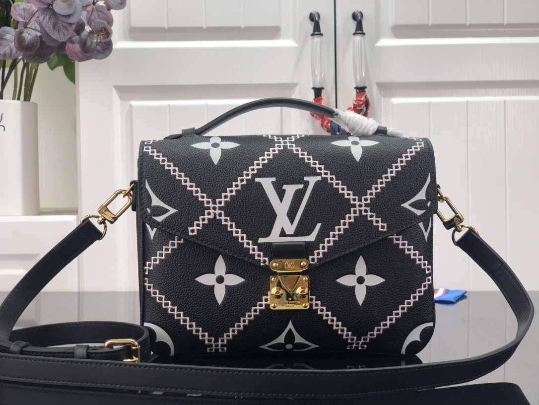 Louis Vuitton Pochette Metis Monogram Empreinte Black For Spring, Women’s Handbags, Shoulder And Crossbody Bags 9.8in/25cm