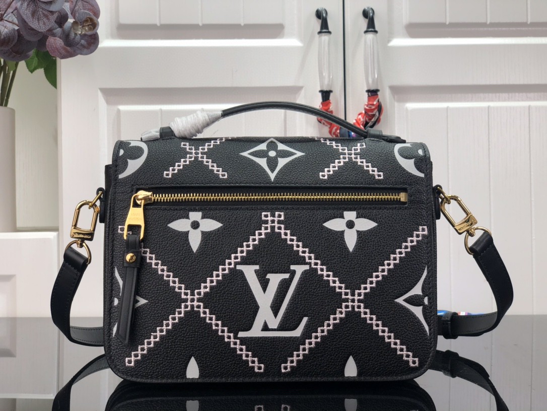 Louis Vuitton Pochette Metis Monogram Empreinte Black For Spring, Women’s Handbags, Shoulder And Crossbody Bags 9.8in/25cm