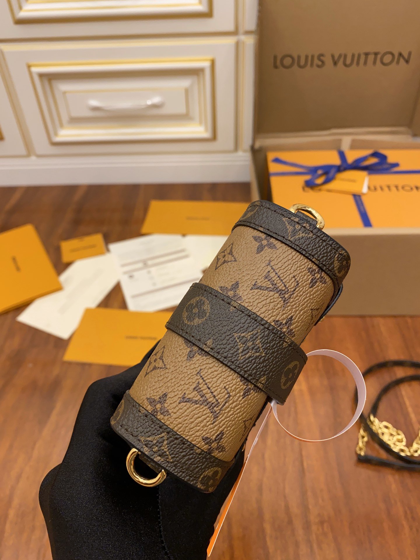 Louis Vuitton Pochette Trunk Verticale Monogram Reverse With Monogram Canvas For Women, Women’s Chain Wallet 6.9in/18cm