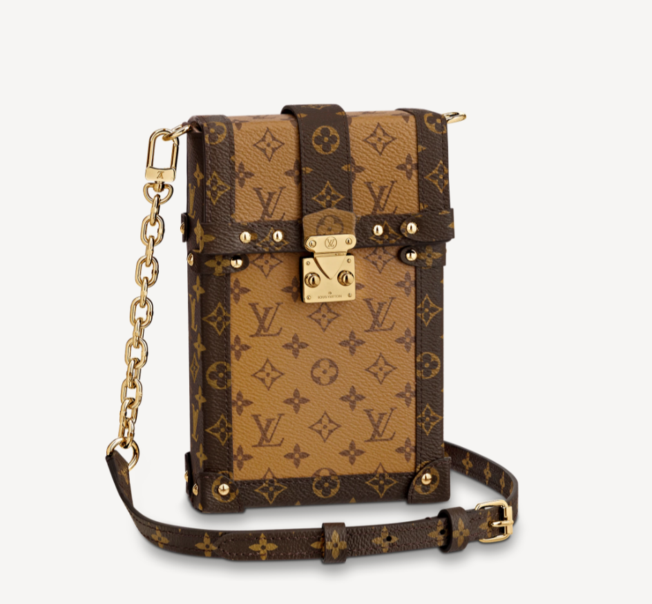 Louis Vuitton Pochette Trunk Verticale Monogram Reverse With Monogram Canvas For Women, Women’s Chain Wallet 6.9in/18cm