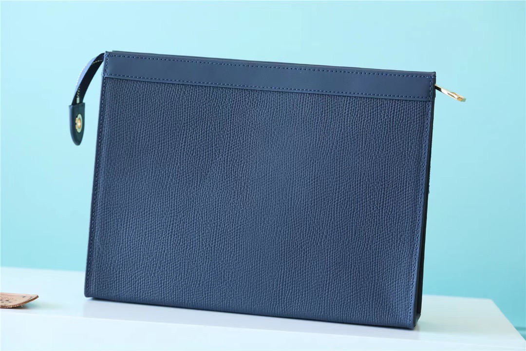 Louis Vuitton Pochette Voyage MM Monogram Drip Blue By Nigo For Pre-Spring, Men’s Travel Accessories 27cm