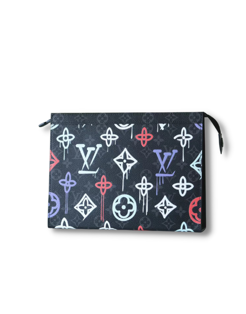 Louis Vuitton Pochette Voyage Monogram Pattern Black For Men 10.6in/27cm