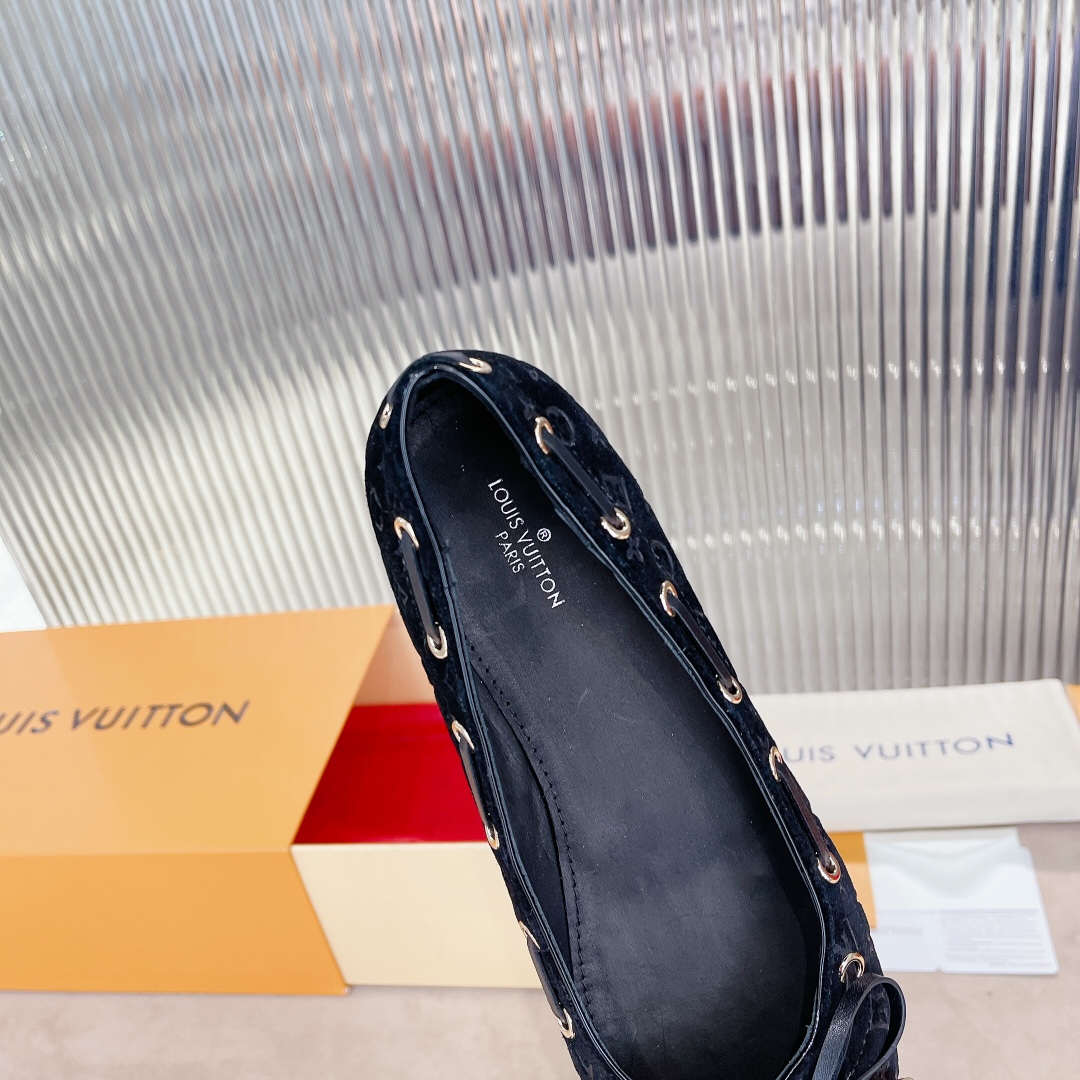Louis Vuitton Popi Flat Ballerina Black For Women – ougold