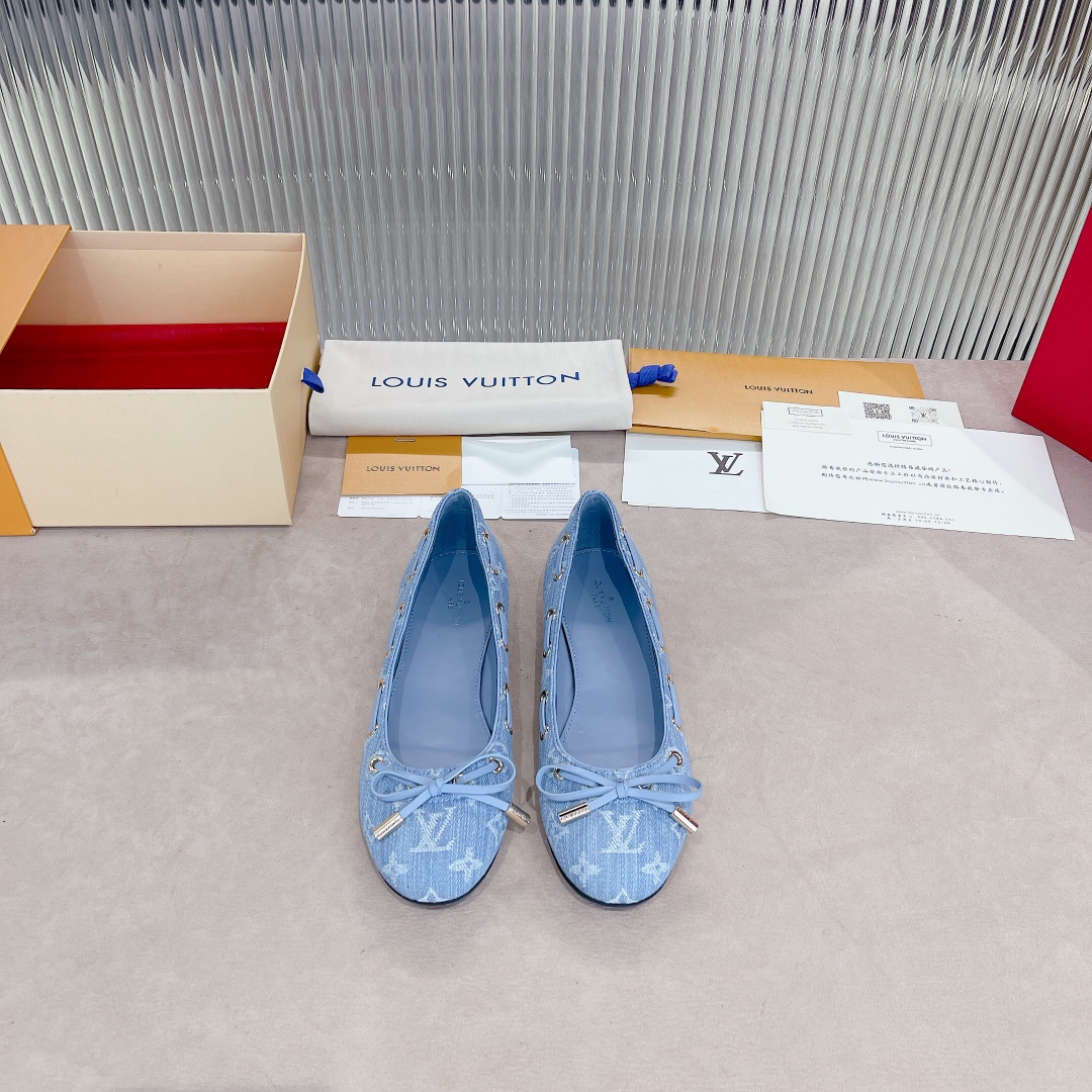 Louis Vuitton Popi Flat Ballerina Blue For Women