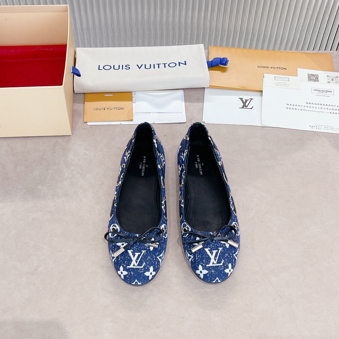 Louis Vuitton Popi Flat Ballerina Dark Blue For Women