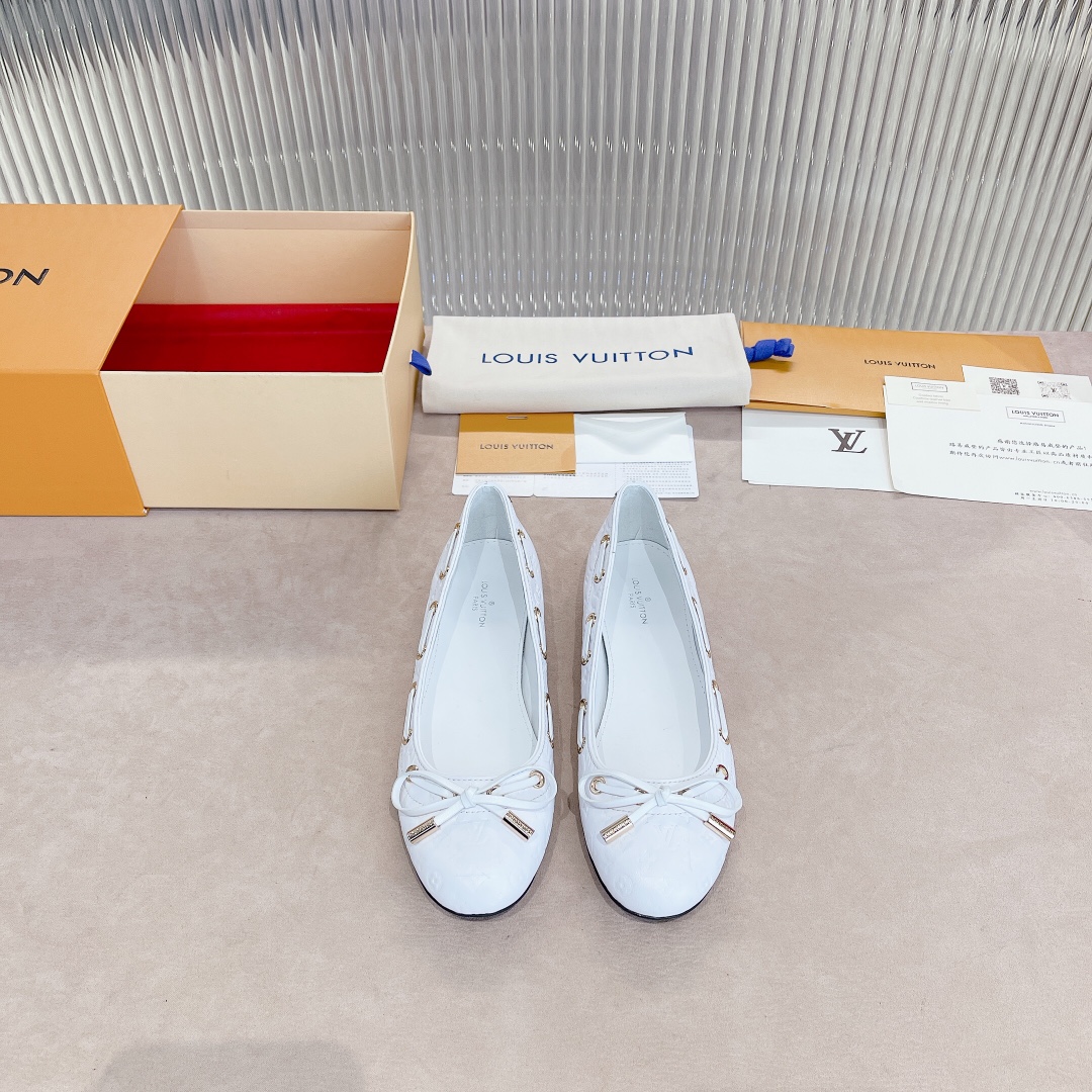 Louis Vuitton Popi Flat Ballerina White For Women