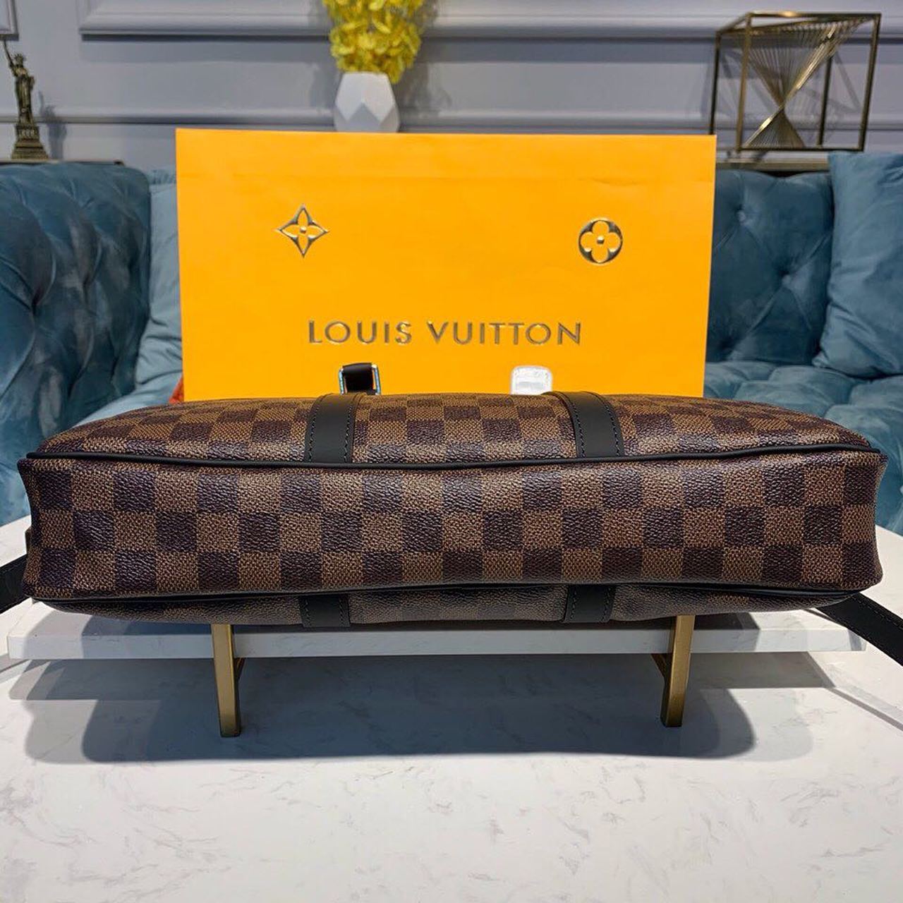 Louis Vuitton Porte Documents Voyage PM Damier Ebene Canvas For Women, Women’s Handbags, Shoulder And Crossbody Bags 14.6in/37cm