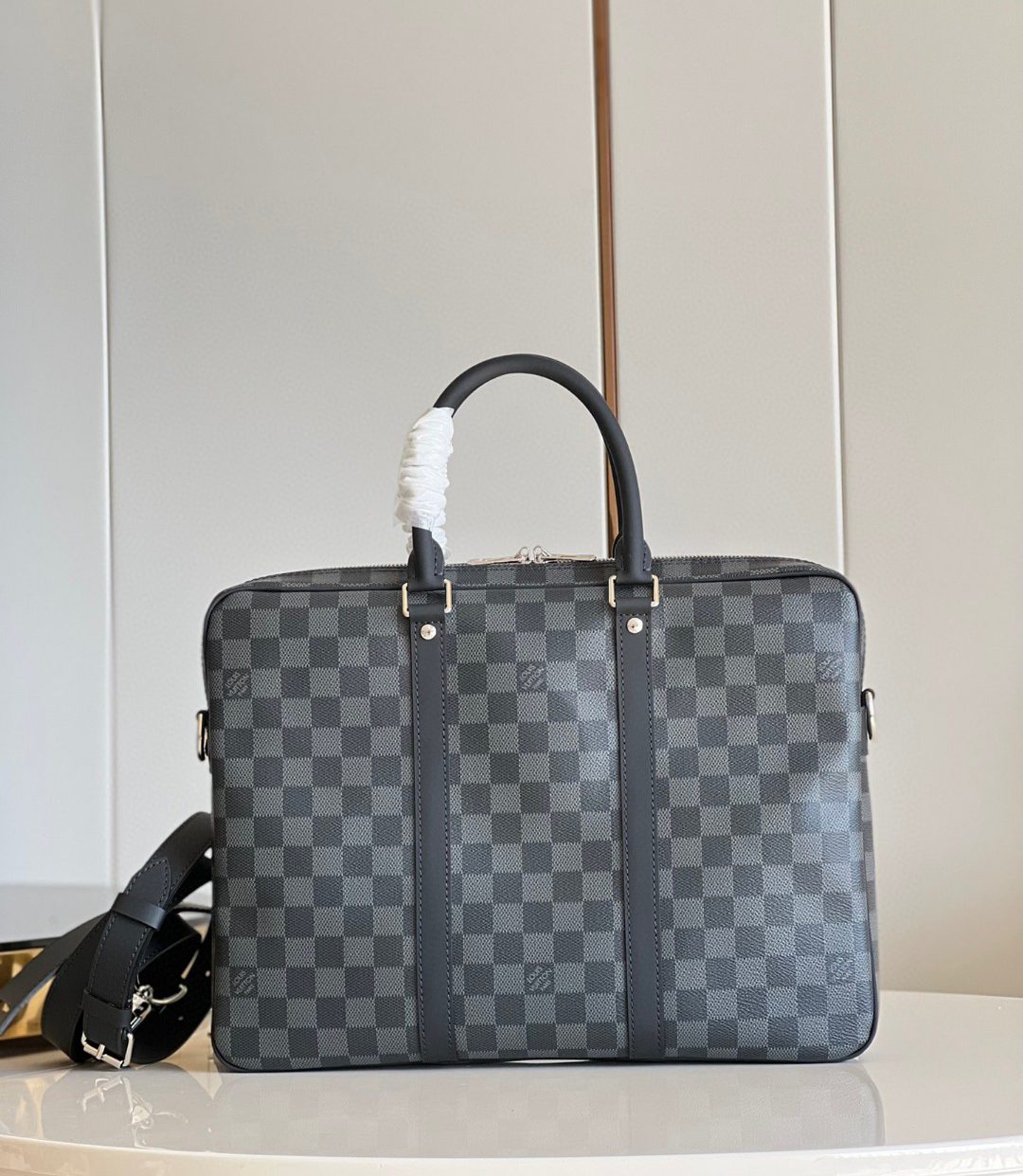 Louis Vuitton Porte Documents Voyage PM Damier Graphite Canvas For Men, Men’s Bags, Shoulder And Crossbody Bags 13.8in/35cm
