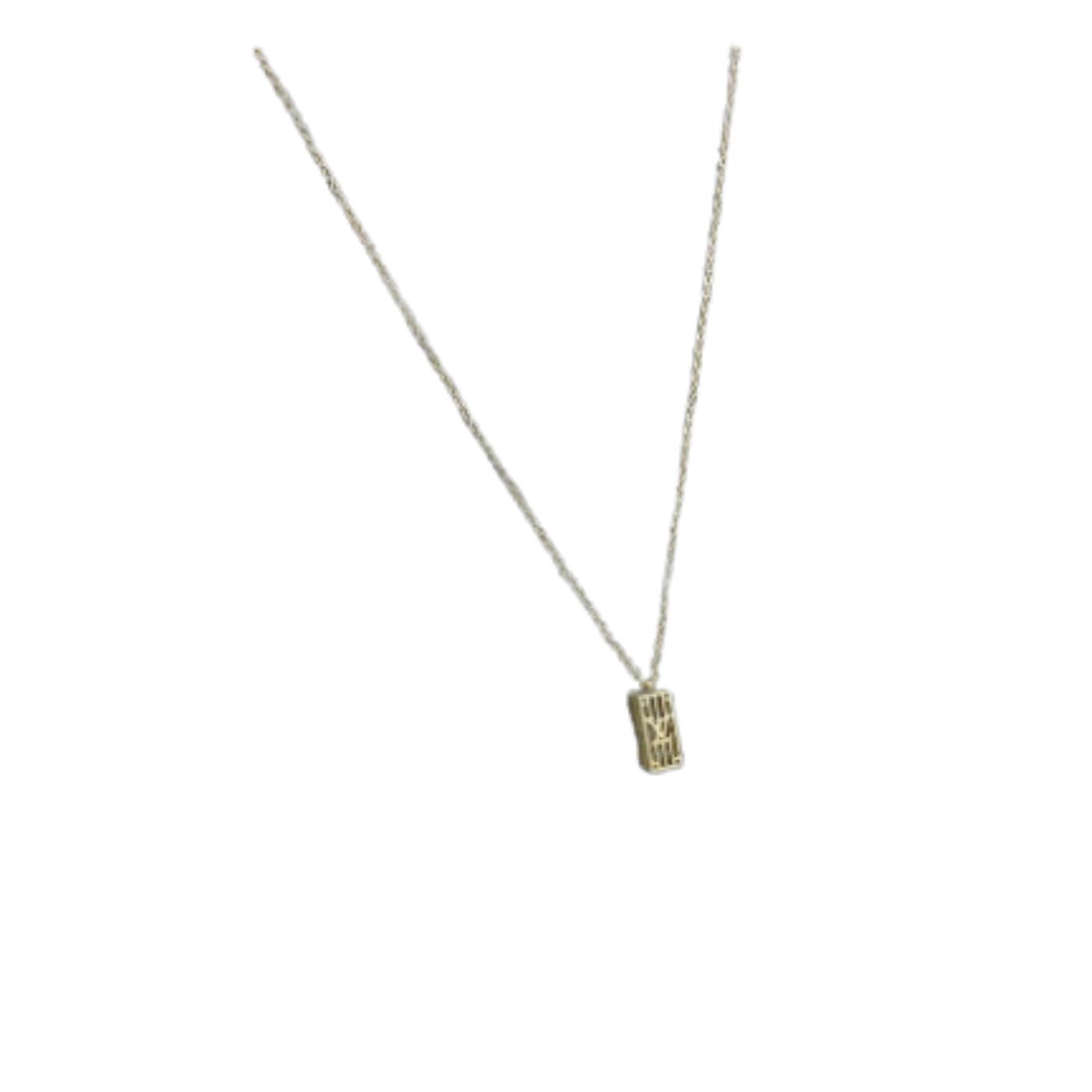 Louis Vuitton Rectangular Pendant Necklace Gold Tone For Women