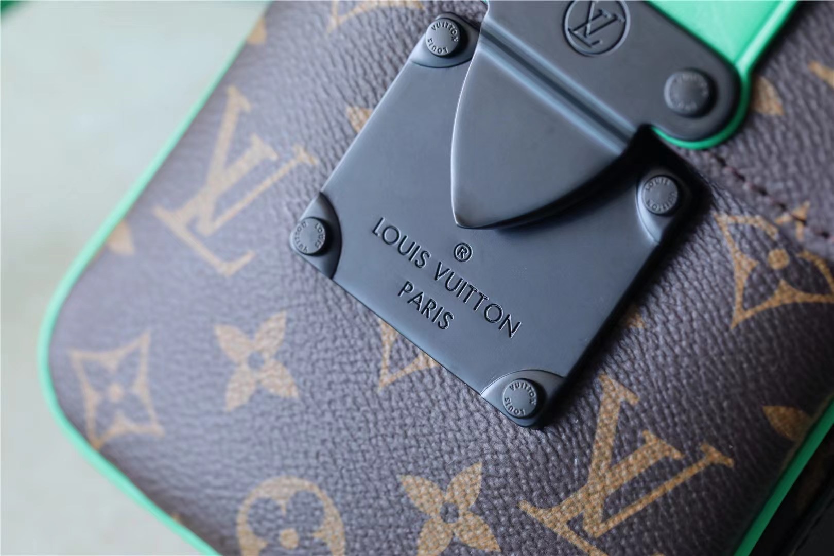 Louis Vuitton S-Lock Vertical Wearable Wallet Monogram Macassar Green For Men, Men’s Bags, Shoulder And Crossbody Bags 7.5in/19cm LV