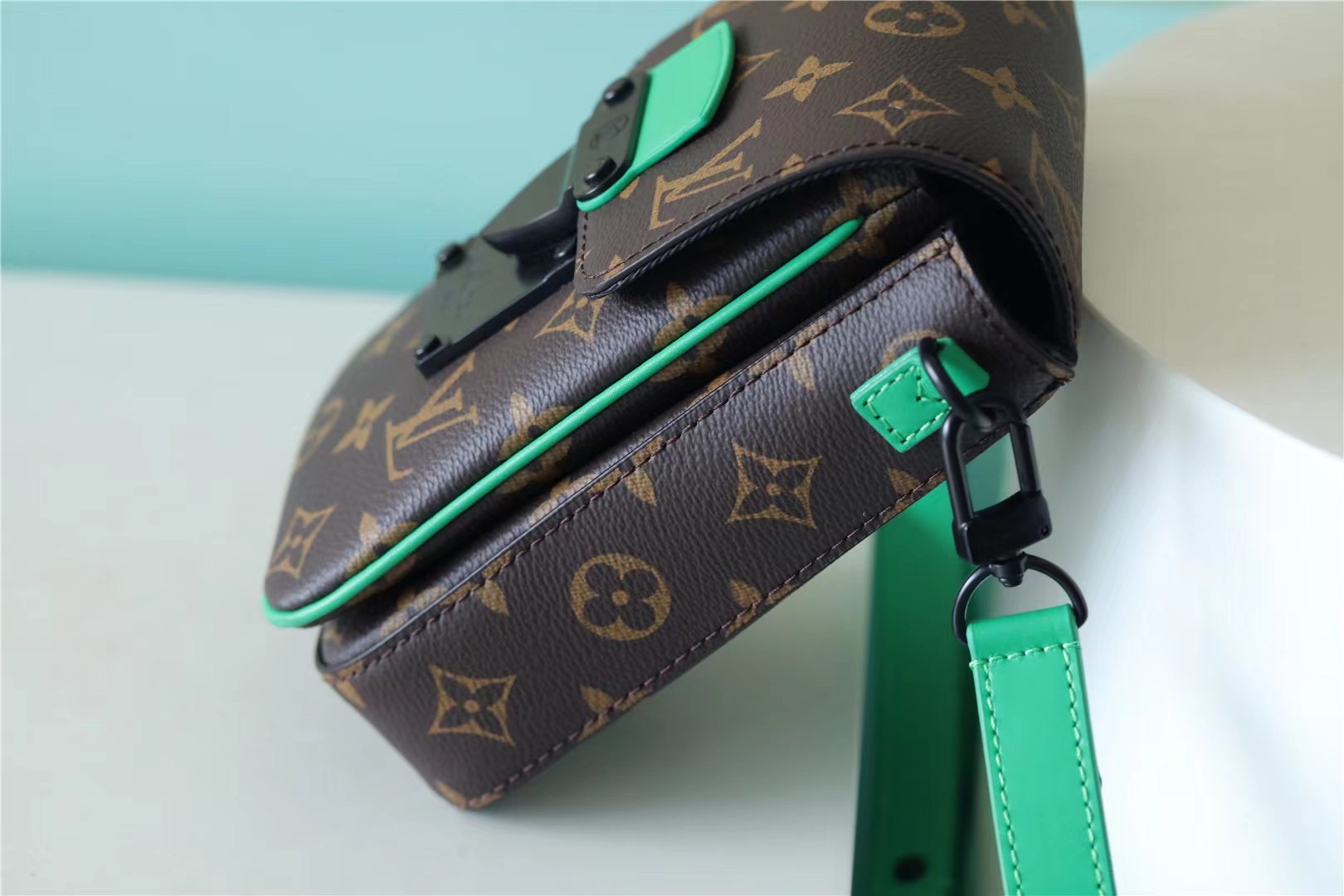 Louis Vuitton S-Lock Vertical Wearable Wallet Monogram Macassar Green For Men, Men’s Bags, Shoulder And Crossbody Bags 7.5in/19cm LV