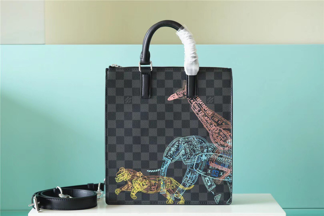 Louis Vuitton Sac Plat Cross Damier Graphite Canvas For Men, Men’s Bags, Shoulder And Crossbody Bags 11.2in/28.5cm