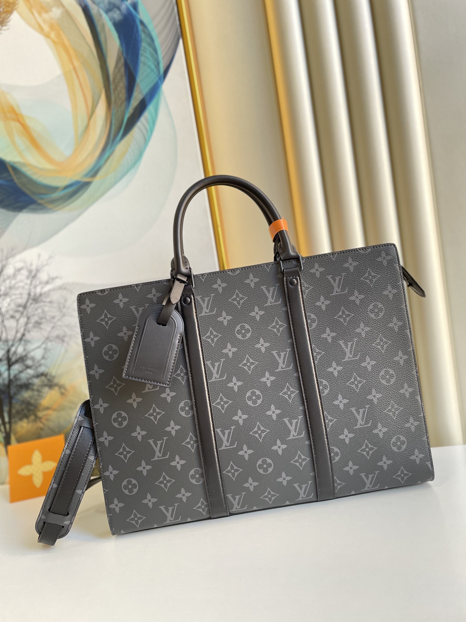 Louis Vuitton Sac Plat Horizontal Zippe Monogram Eclipse For Men, Men’s Bags, Shoulder And Crossbody Bags 15.4in/39cm