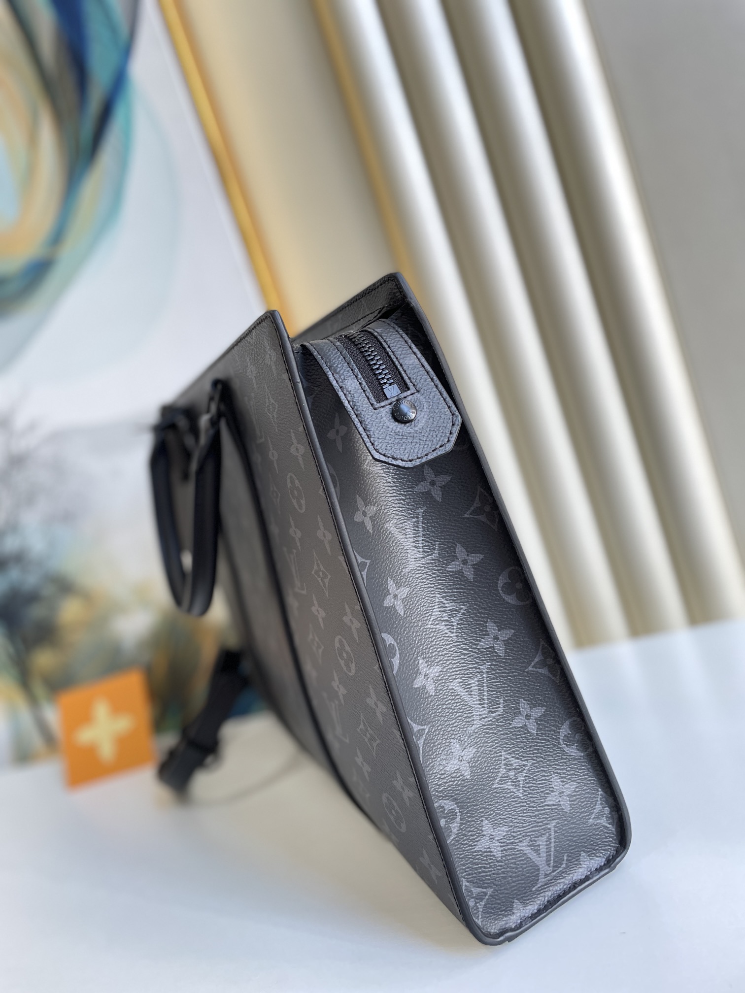 Louis Vuitton Sac Plat Horizontal Zippe Monogram Eclipse For Men, Men’s Bags, Shoulder And Crossbody Bags 15.4in/39cm
