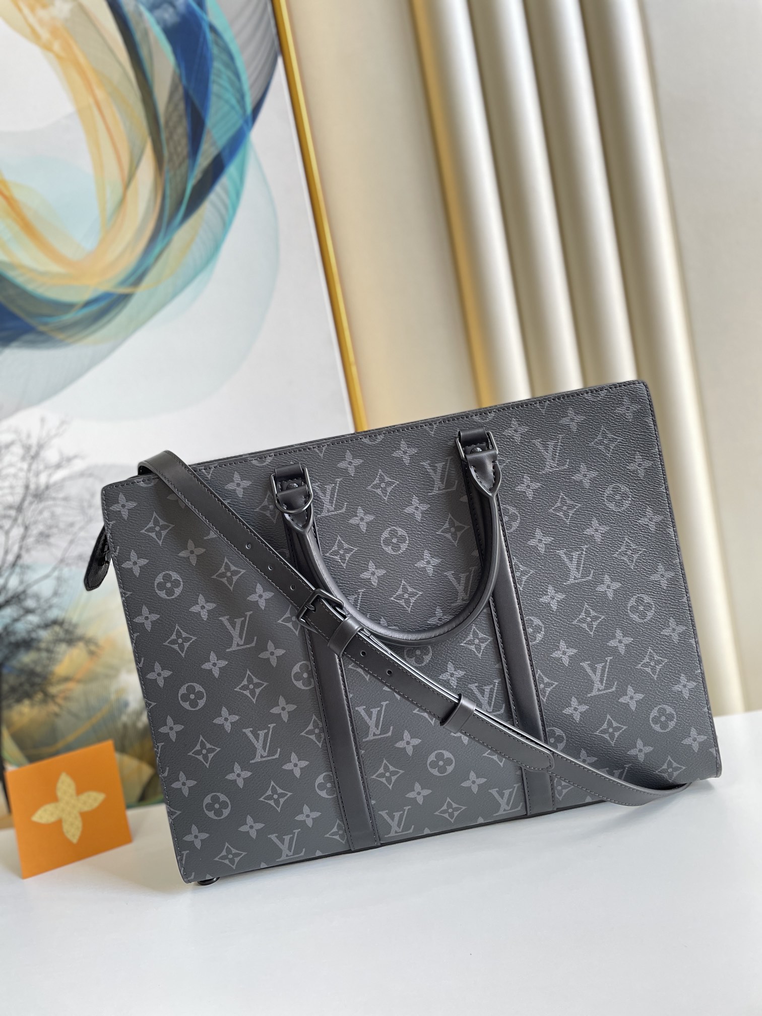 Louis Vuitton Sac Plat Horizontal Zippe Monogram Eclipse For Men, Men’s Bags, Shoulder And Crossbody Bags 15.4in/39cm