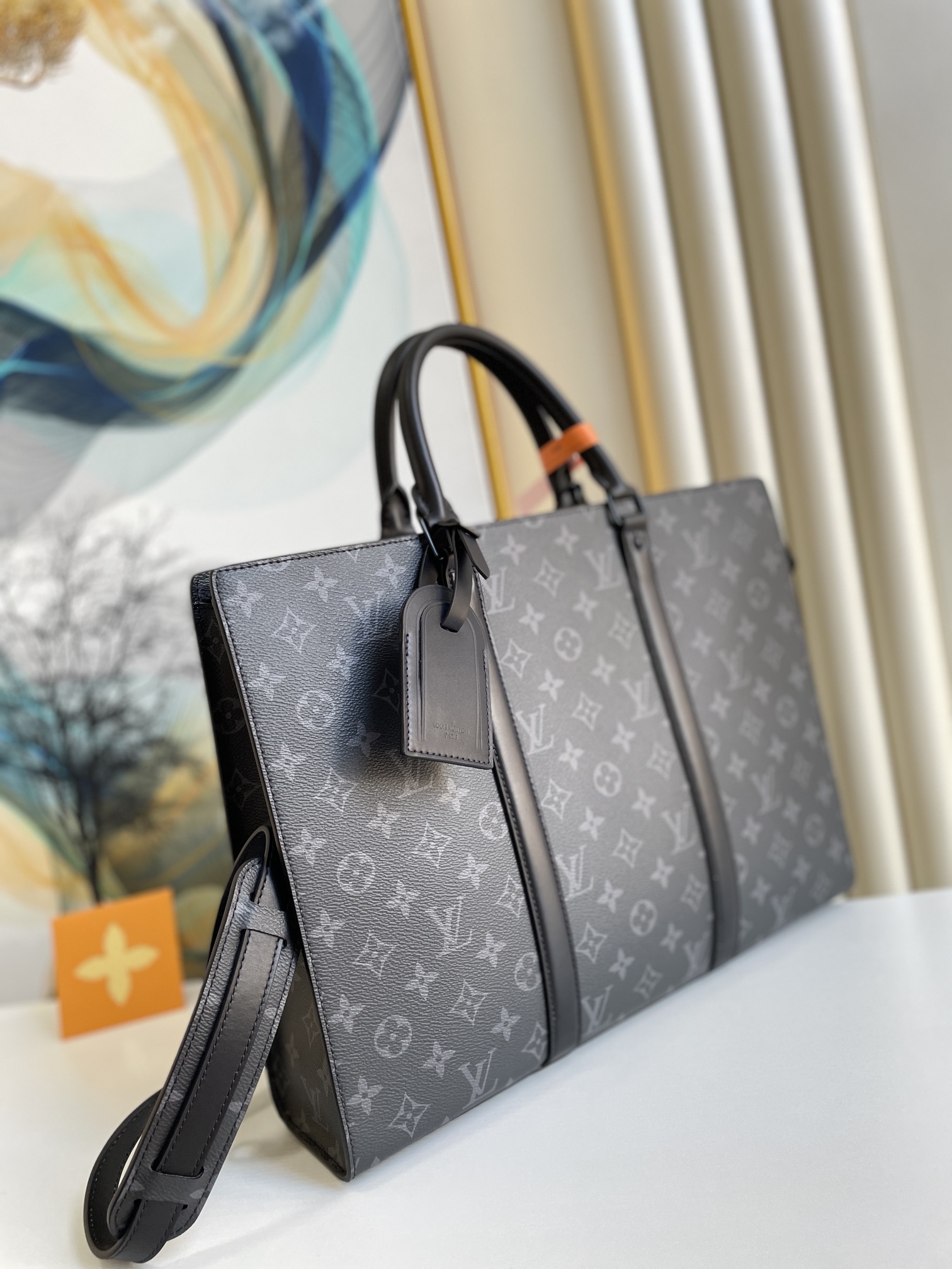 Louis Vuitton Sac Plat Horizontal Zippe Monogram Eclipse For Men, Men’s Bags, Shoulder And Crossbody Bags 15.4in/39cm