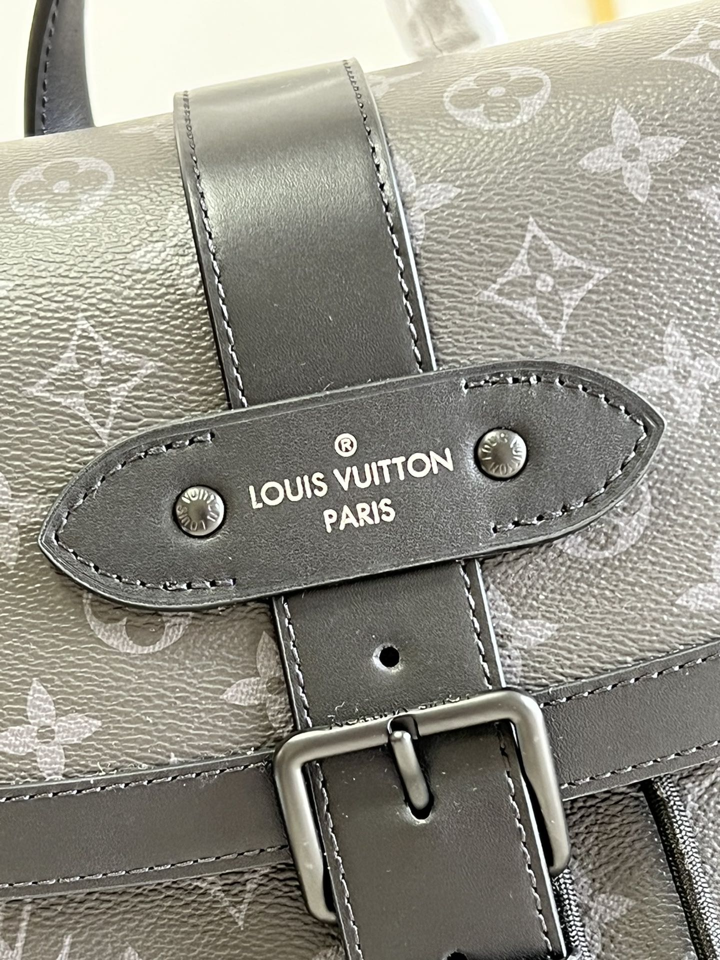 Louis Vuitton Saumur Backpack Monogram Eclipse Canvas For Men, Men’s Bags 42cm