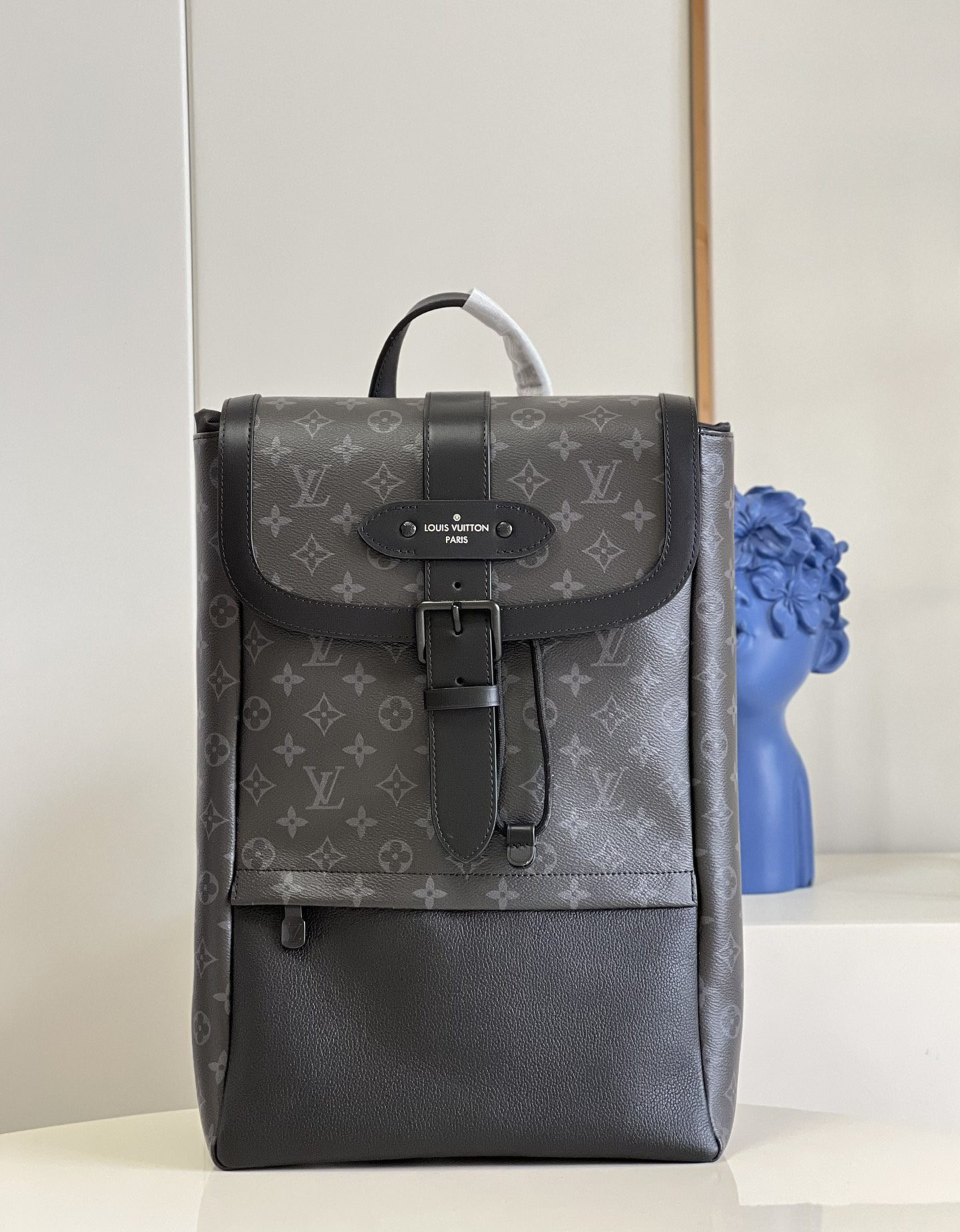 Louis Vuitton Saumur Backpack Monogram Eclipse Canvas For Men, Men’s Bags 42cm