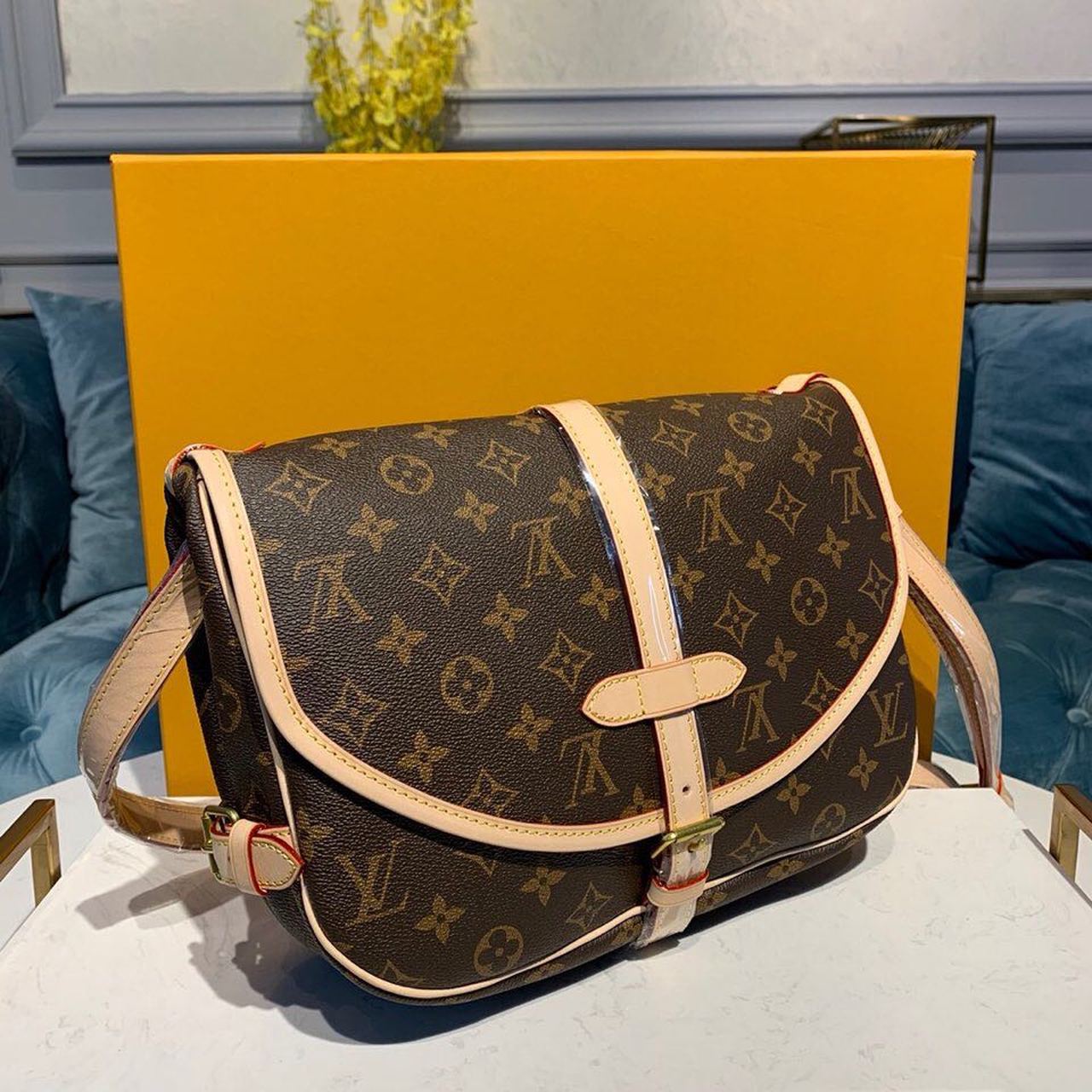 Louis Vuitton Saumur MM Monogram Canvas For Women, Women’s Handbags, Shoulder And Crossbody Bags 11.8in/30cm