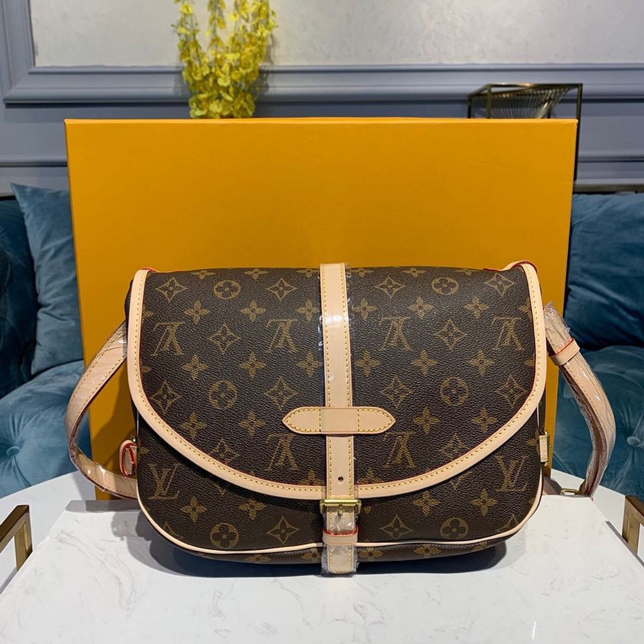Louis Vuitton Saumur MM Monogram Canvas For Women, Women’s Handbags, Shoulder And Crossbody Bags 11.8in/30cm