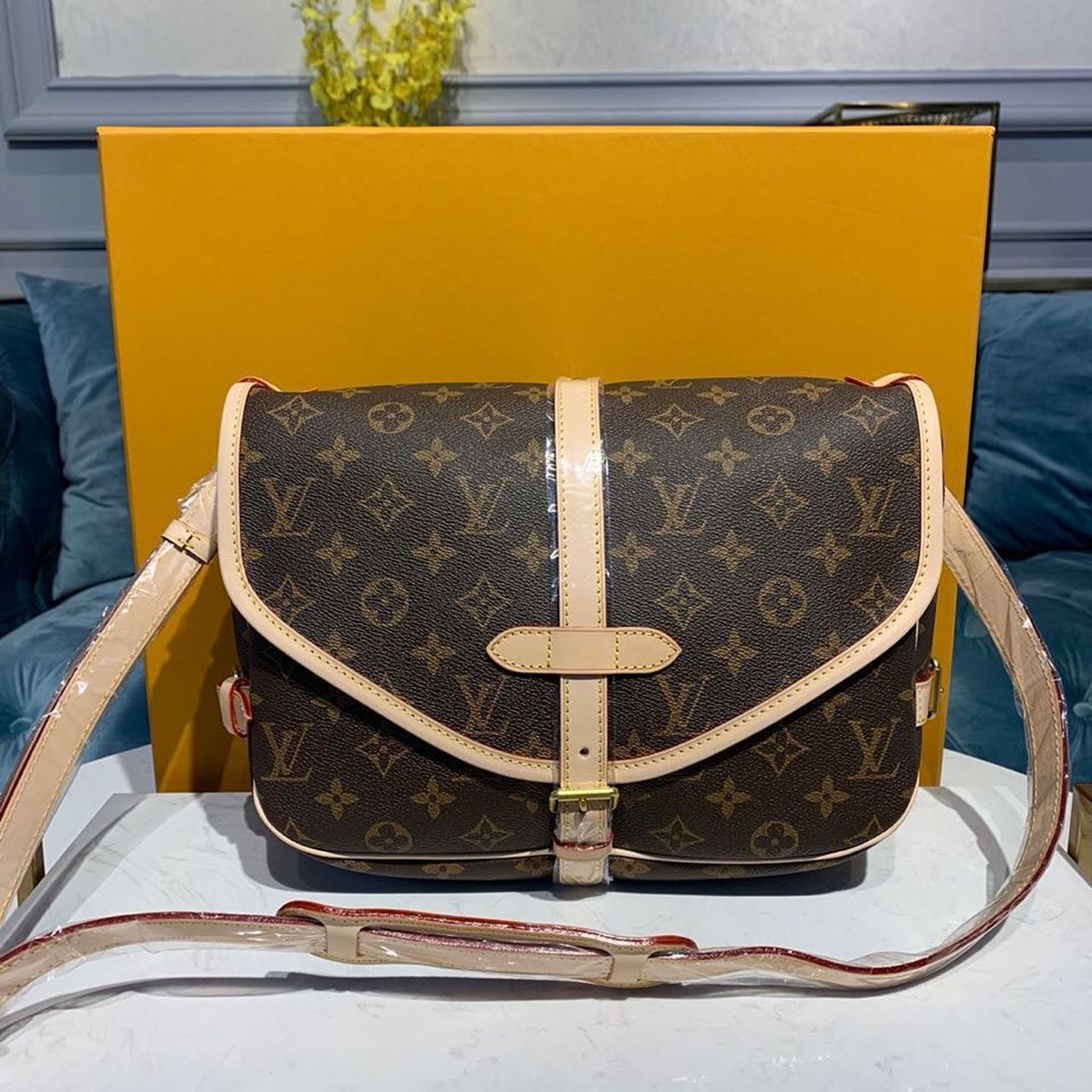 Louis Vuitton Saumur MM Monogram Canvas For Women, Women’s Handbags, Shoulder And Crossbody Bags 11.8in/30cm