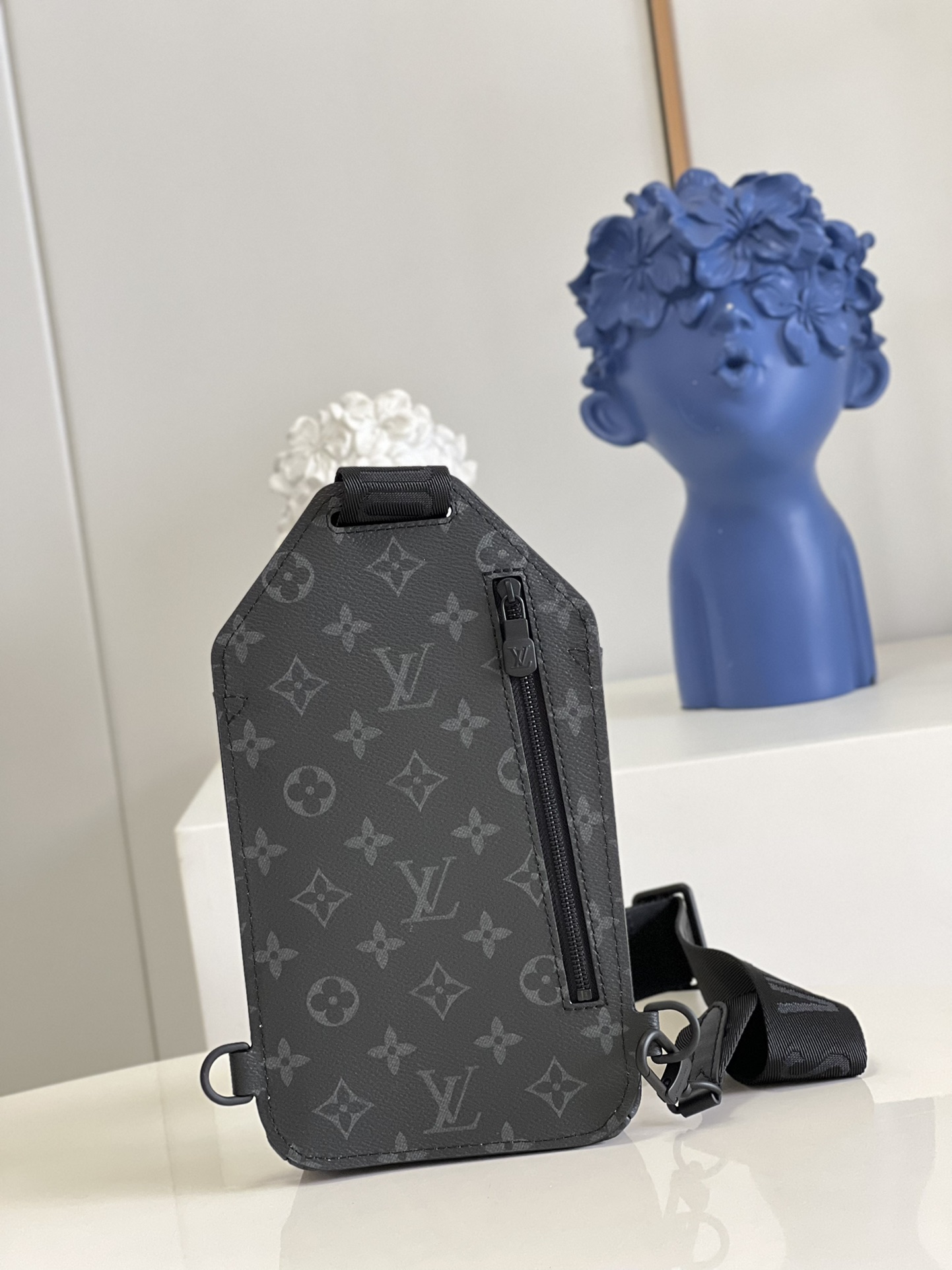 Louis Vuitton Saumur Slingbag Monogram Eclipse Black For Men, Men’s Bags, Crossbody Bags 7.1in/18cm