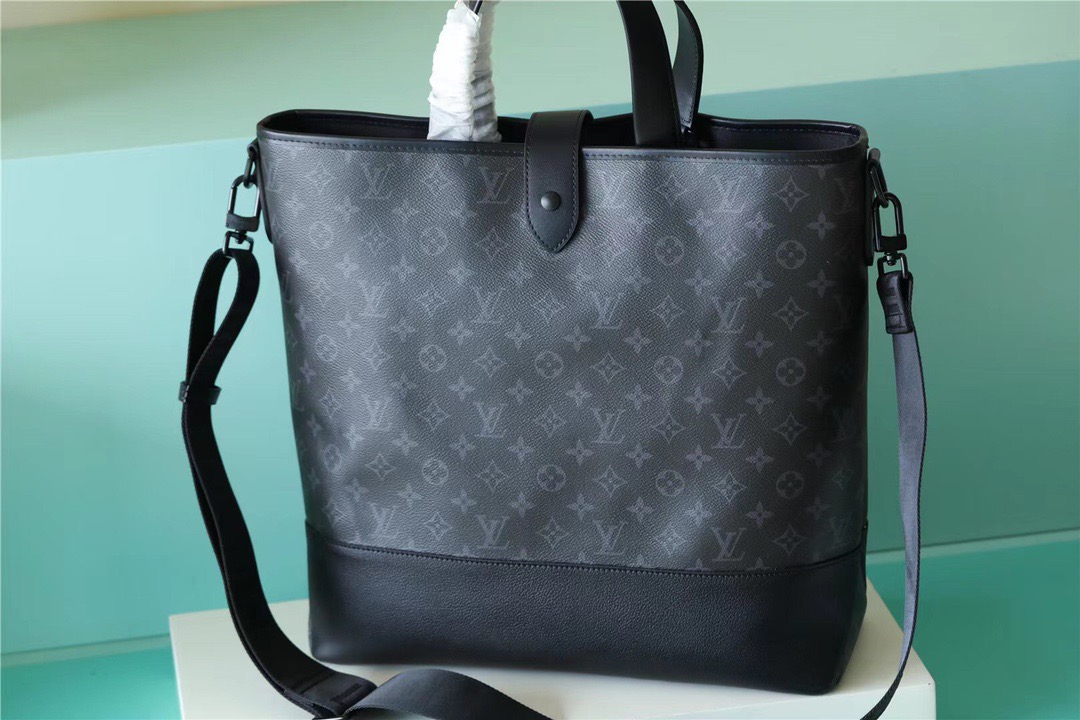 Louis Vuitton Saumur Tote Monogram Eclipse Black For Men 15in/38cm