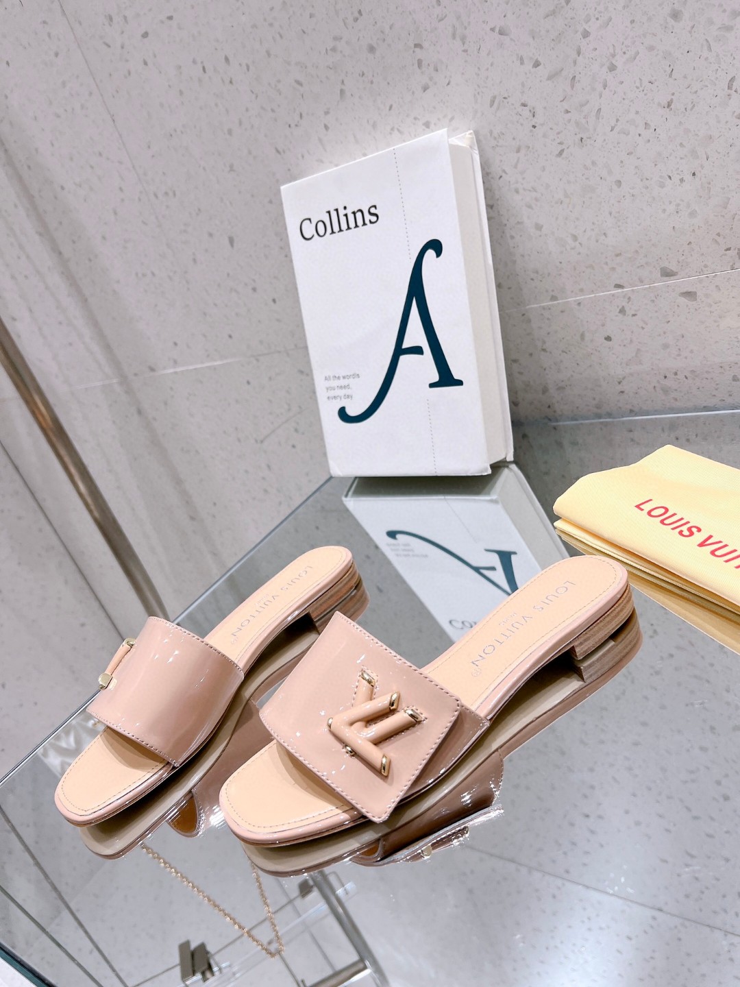 Louis Vuitton Shake Flat Mule Beige For Women