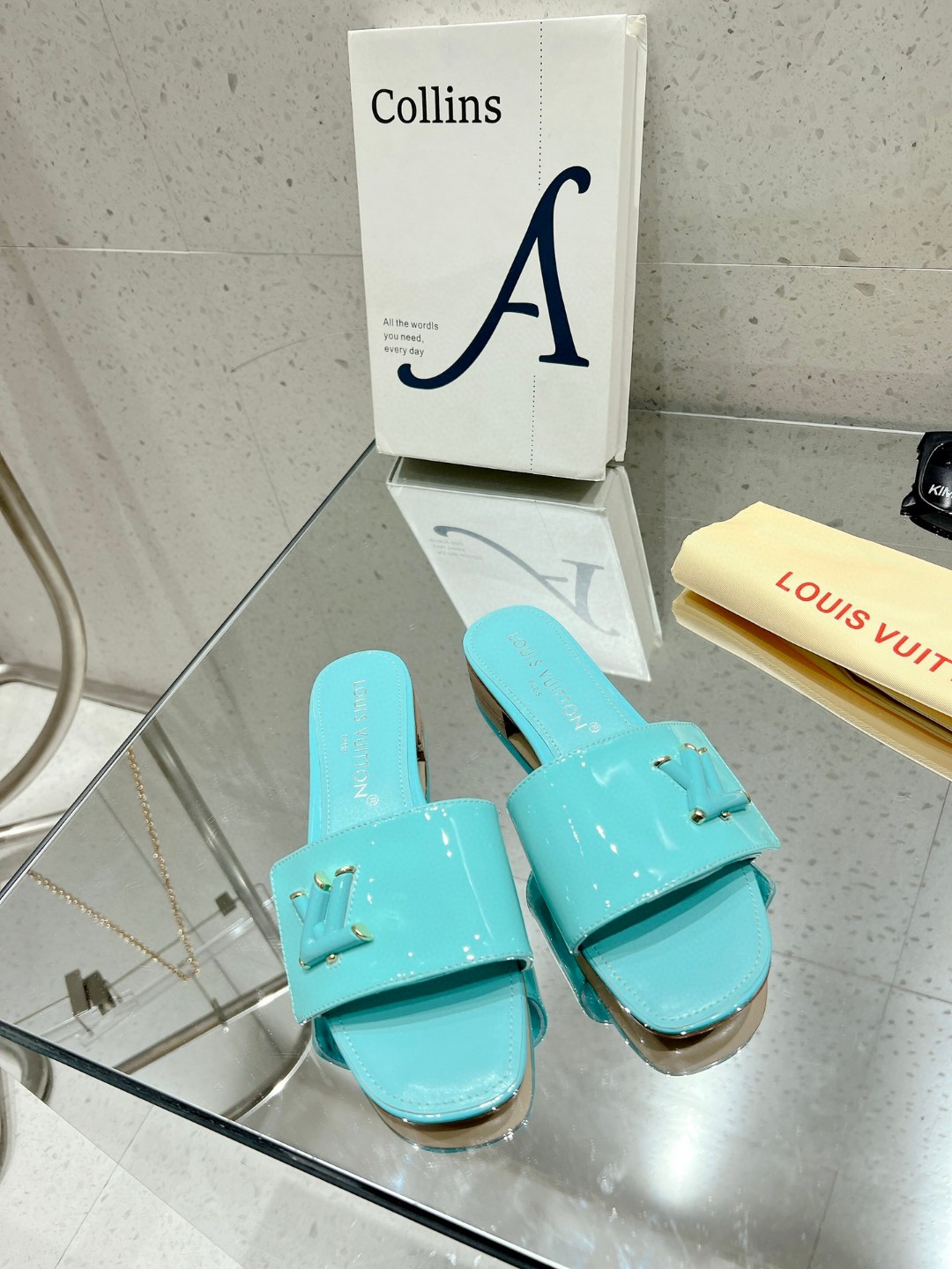 Louis Vuitton Shake Flat Mule Jade Green For Women