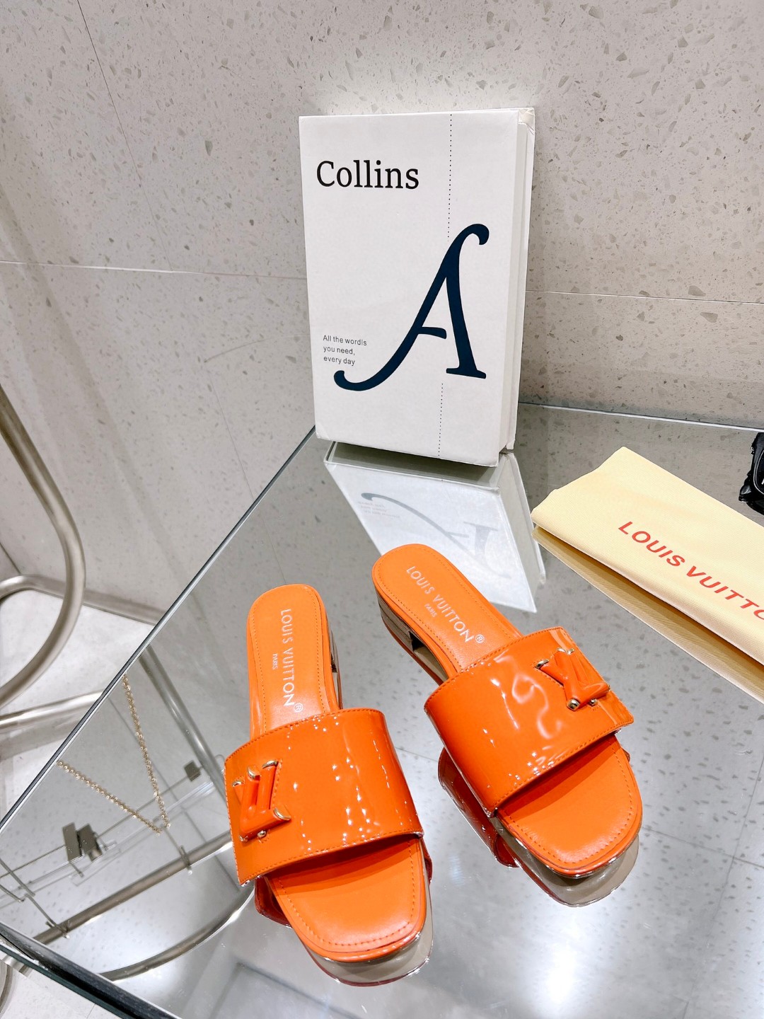 Louis Vuitton Shake Flat Mule Orange For Women