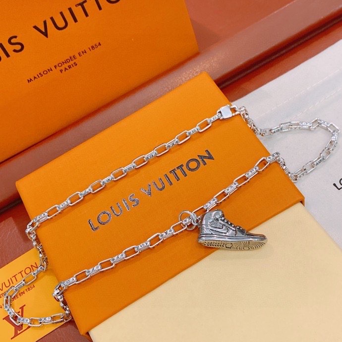 Louis Vuitton Shoe Necklace Silver For Women