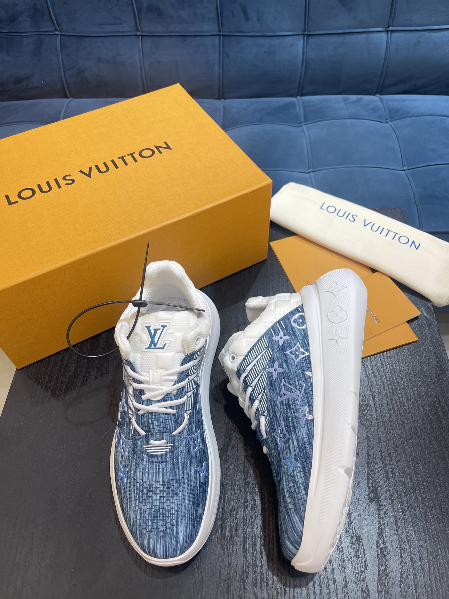 Louis Vuitton Show Up Sneaker Blue For Men 1AA48E