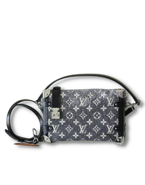 Louis Vuitton Side Trunk Monogram Jacquard Denim Black For Women 8.3in/21cm