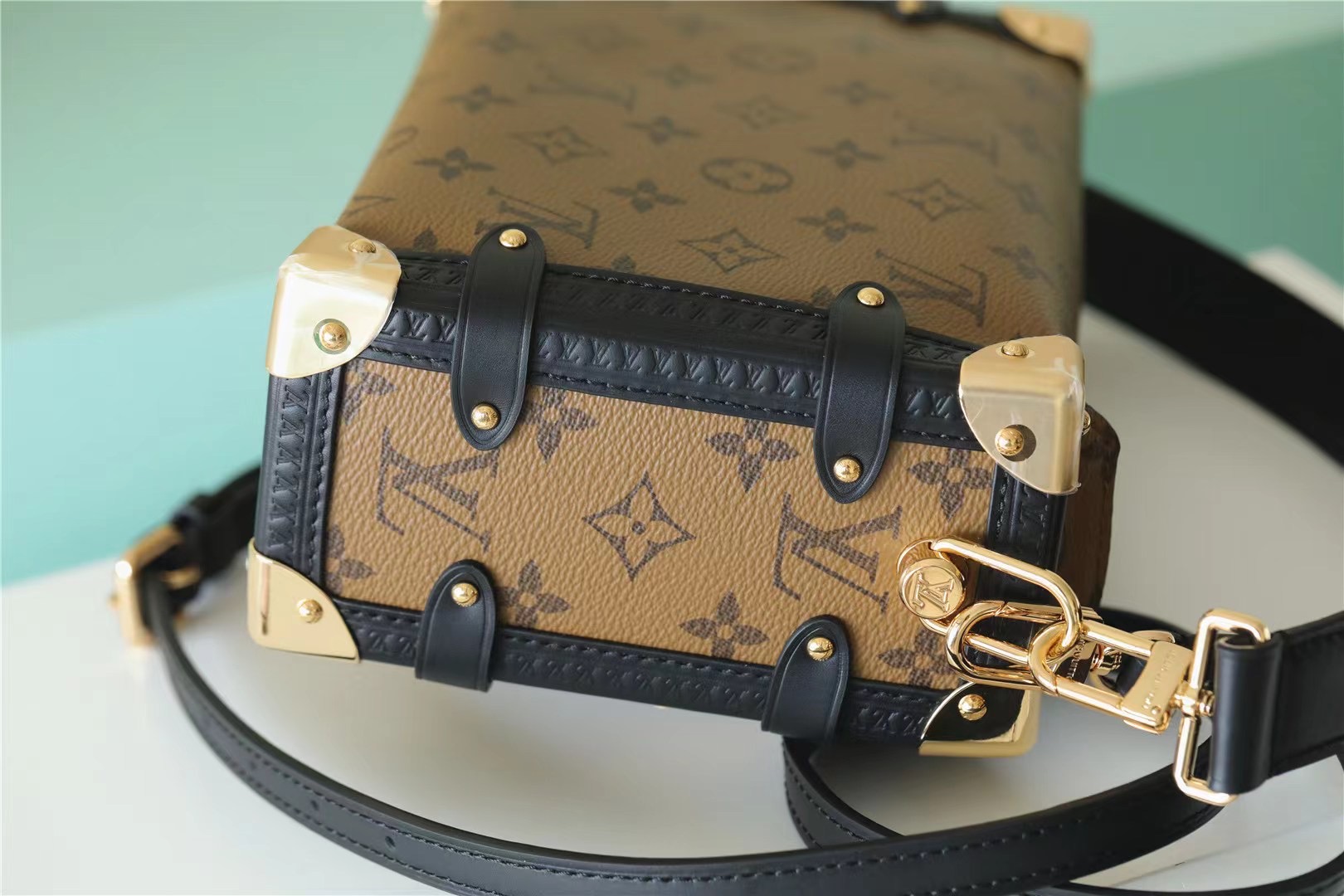 Louis Vuitton Side Trunk Shouder Bags Black/Brown For Women 10.2in/26cm
