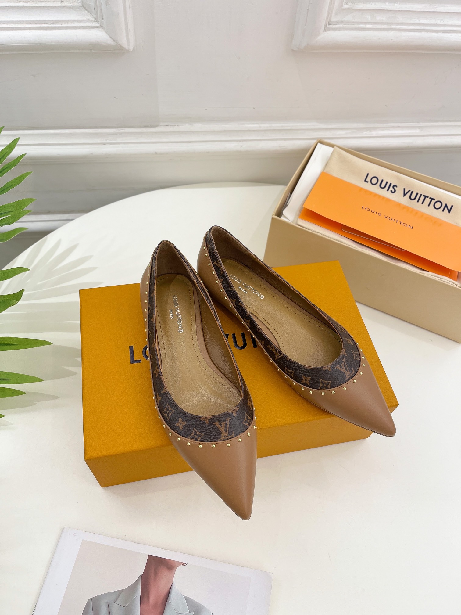 Louis Vuitton Signature Flat Ballerina Brown For Women