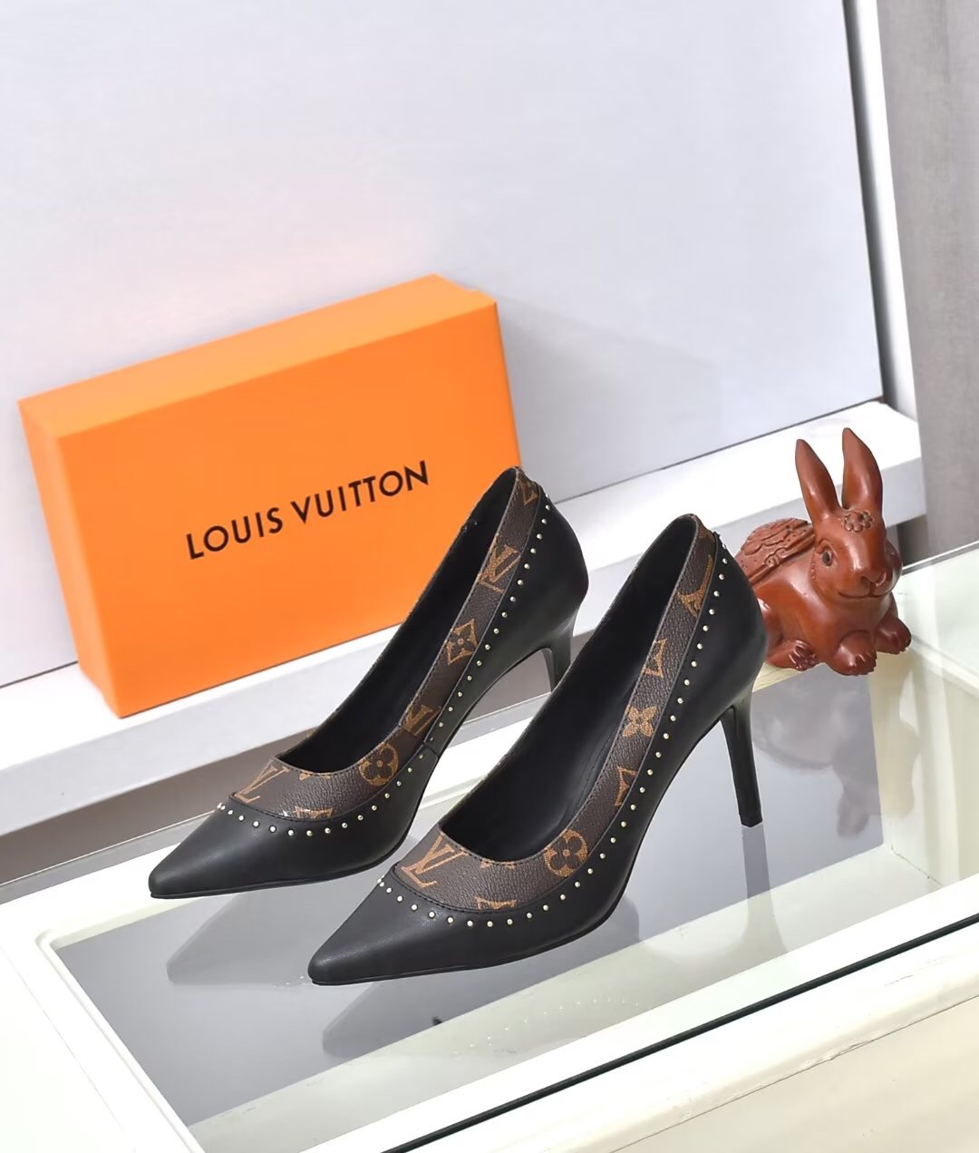 Louis Vuitton Signature Pump Black For Women 9.5cm/3.7in 1AACFK