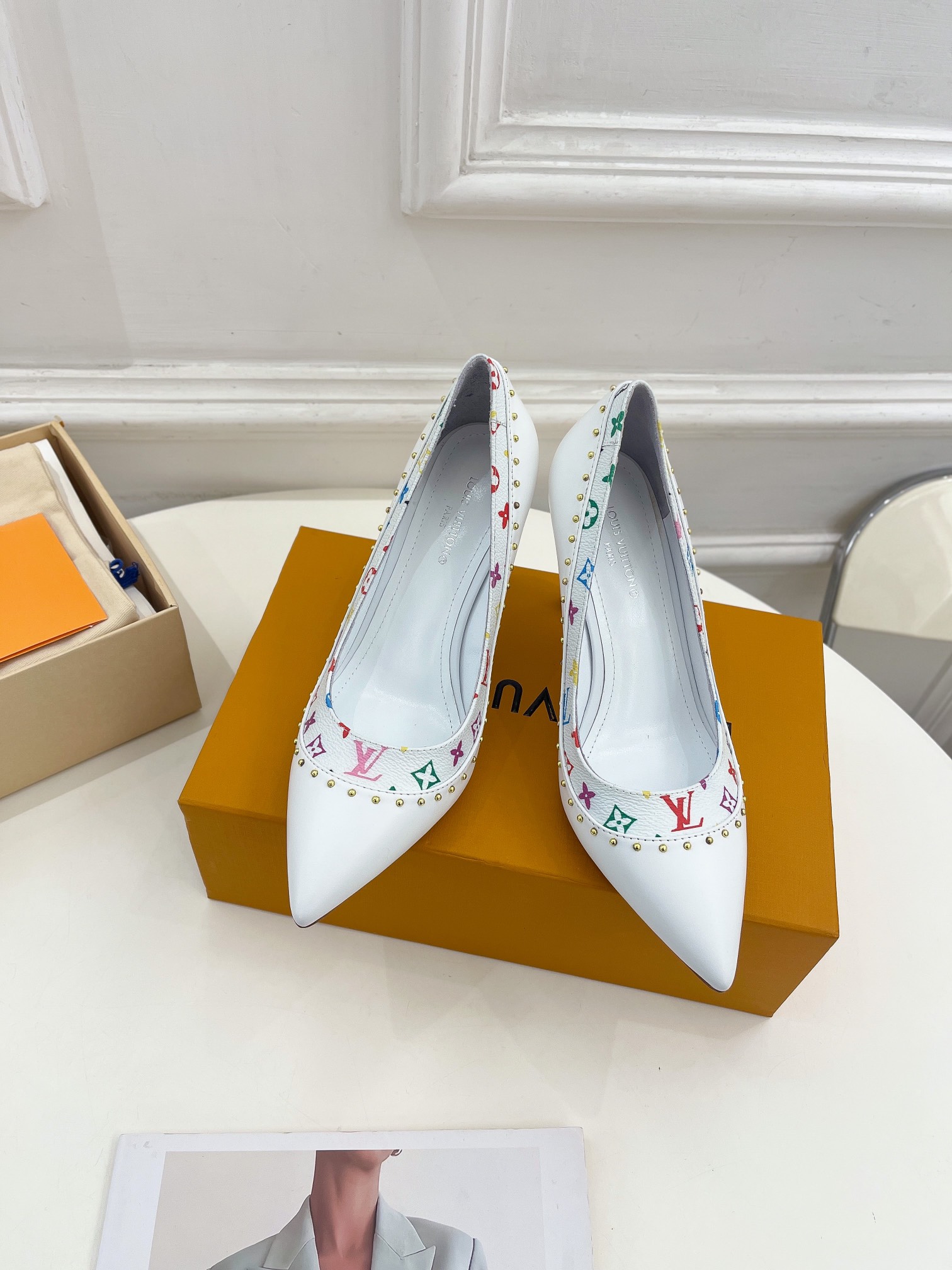 Louis Vuitton Signature Pump White For Women 9.5/3.7in
