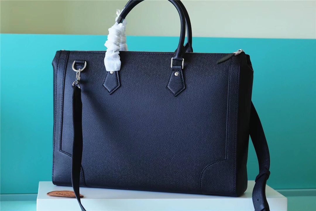 Louis Vuitton Slim Briefcase Taiga Black For Men 15.7in/40cm