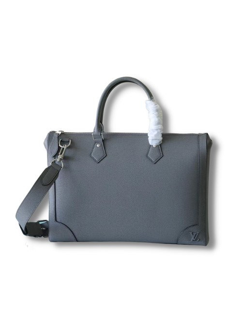 Louis Vuitton Slim Briefcase Taiga Gray For Men 15.7in/40cm