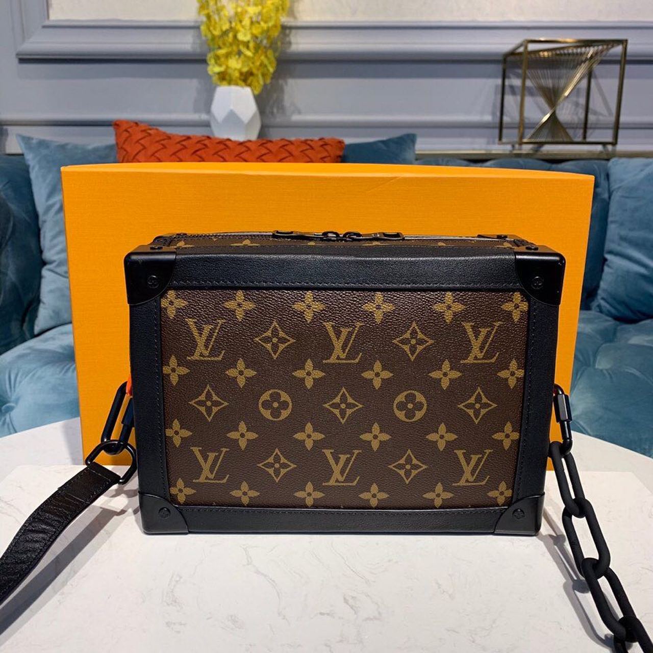 Louis Vuitton Soft Trunk Monogram Canvas For Women, Women’s Handbags, Shoulder And Crossbody Bags 9.4in/24cm LV