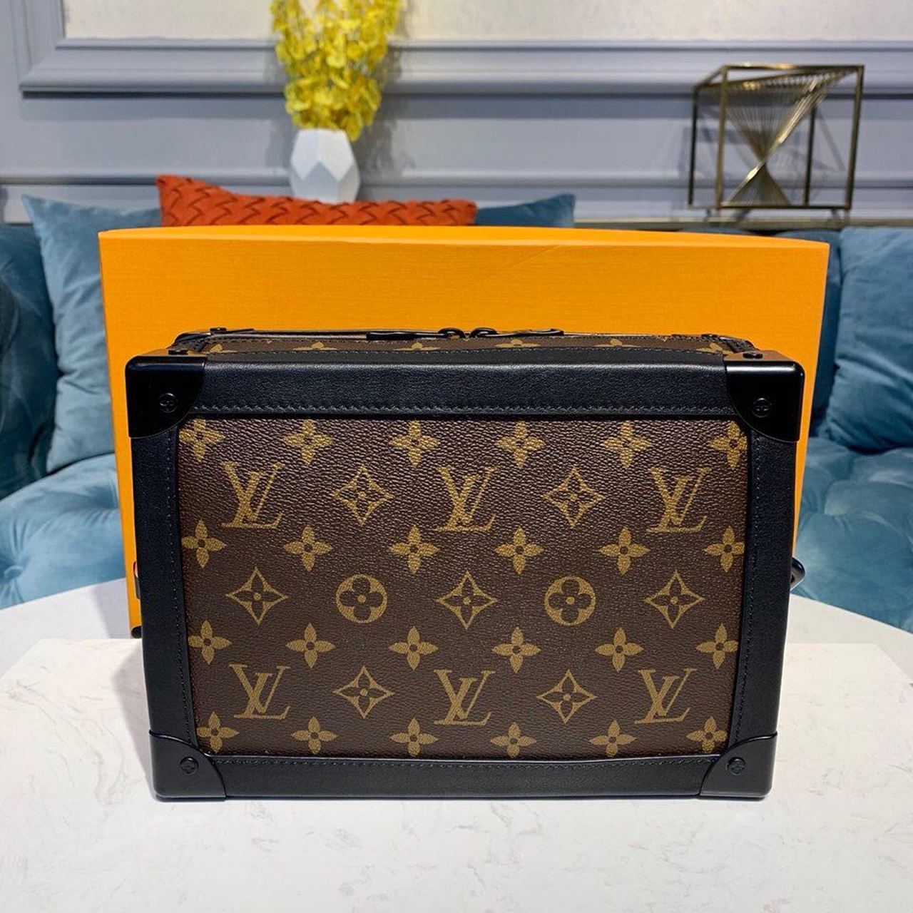 Louis Vuitton Soft Trunk Monogram Canvas For Women, Women’s Handbags, Shoulder And Crossbody Bags 9.4in/24cm LV
