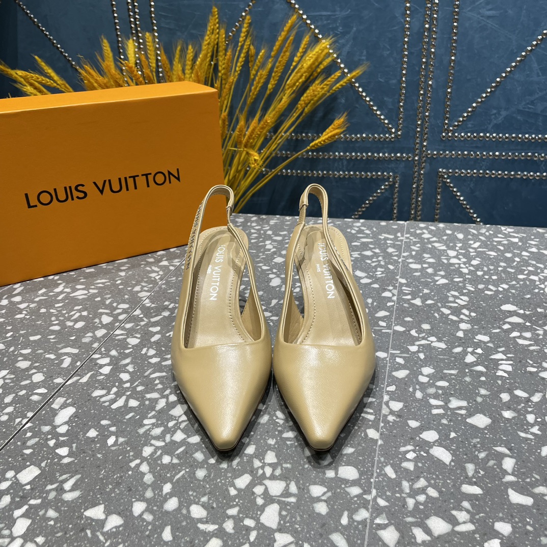 Louis Vuitton Sparkle Slingback Pump Beige For Women 1AB0Q5