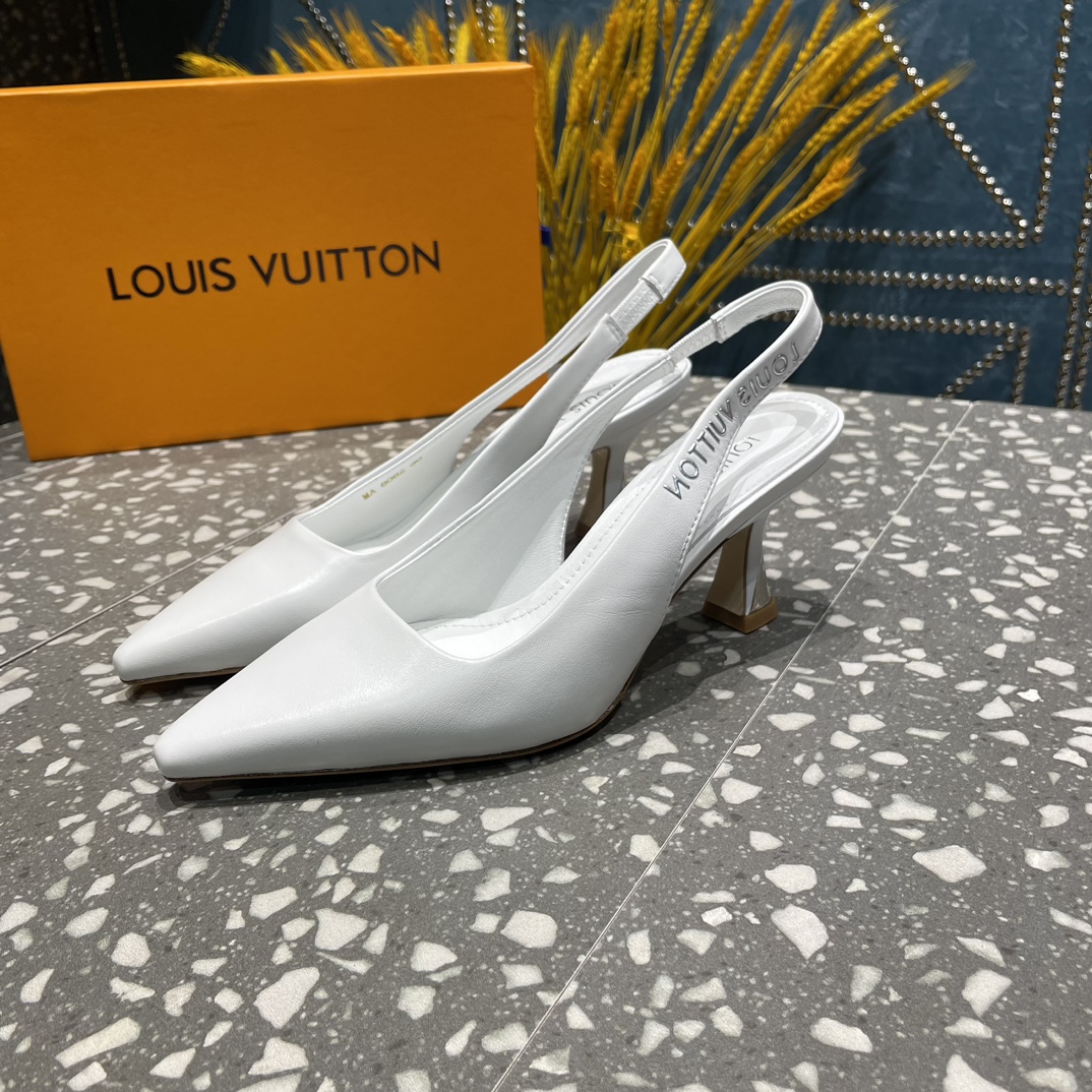 Louis Vuitton Sparkle Slingback Pump White For Women 1AB0NN