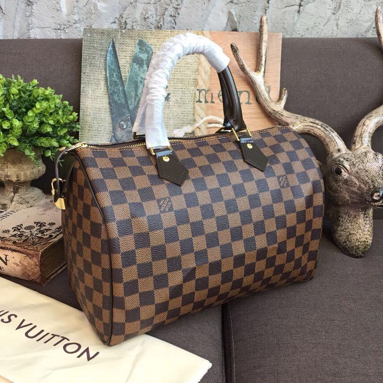 Louis Vuitton Speedy 30 Bag Damier Ebene Canvas For Women 11.8in/30cm Brown