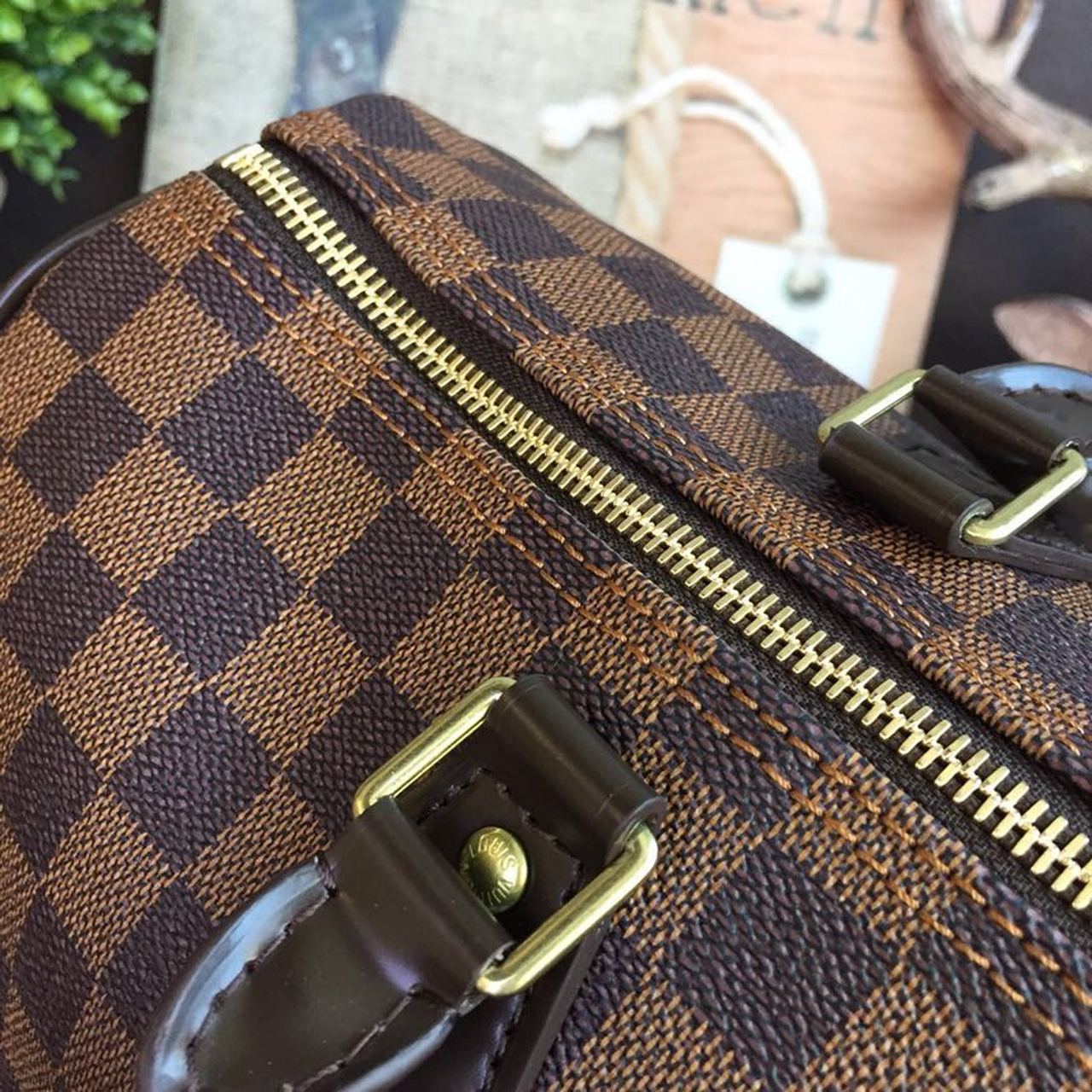 Louis Vuitton Speedy 35 Damier Ebene Canvas For Women, Women’s Handbags, Travel Bags 13.8in/35cm